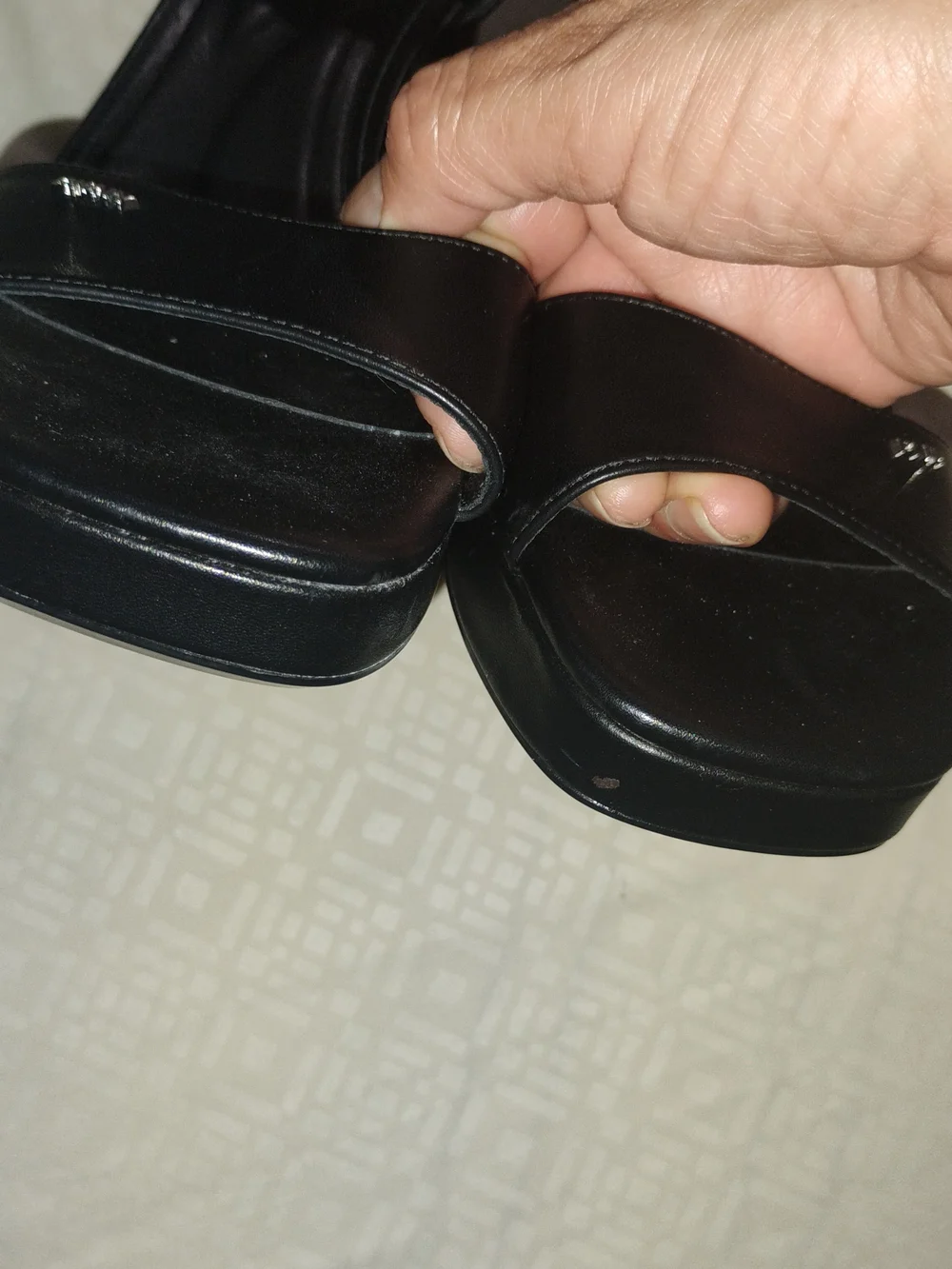 DKNY Black Ankle-Strap Block Heel Sandals